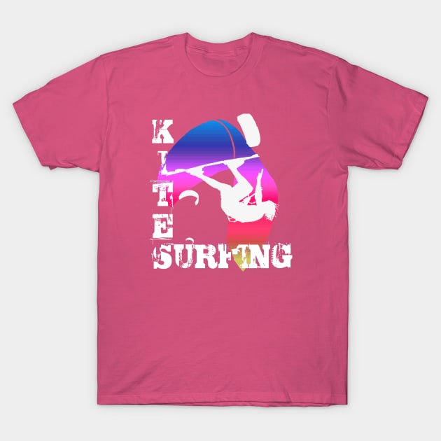 Kite Surfing WIth Freestyle Kitesurfer And Kite 18 T-Shirt by taiche